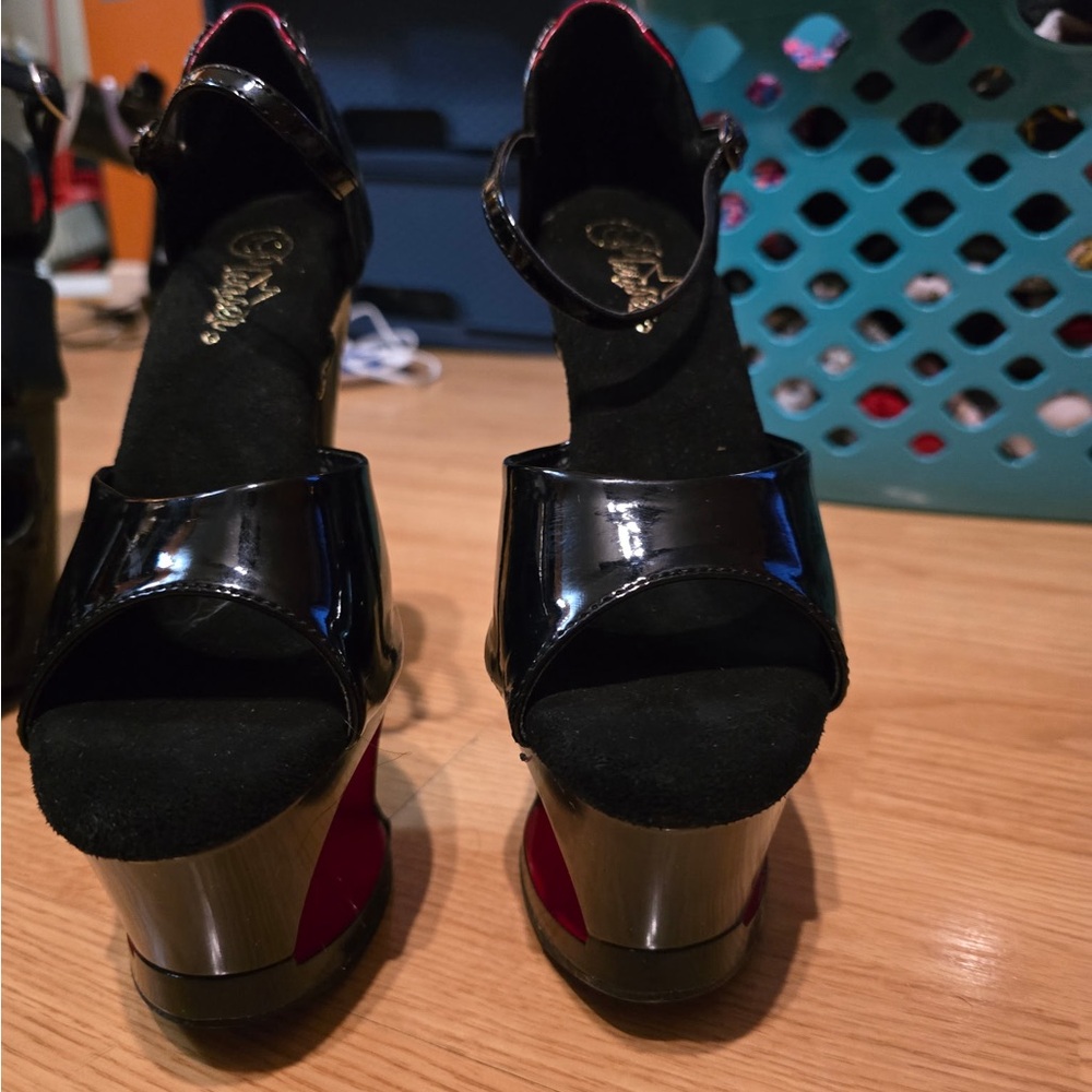 Elegant Black and Red Platform Heels